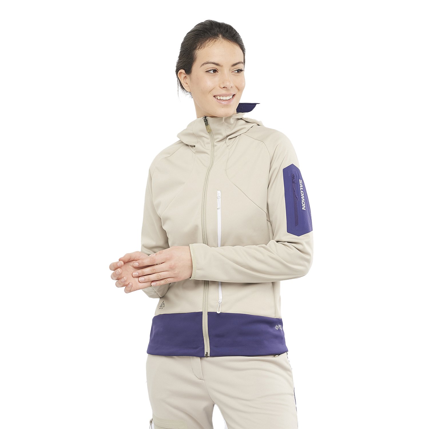 Salomon MTN Gore-Tex Softshell Kadın Outdoor Ceketi - KREM - 1