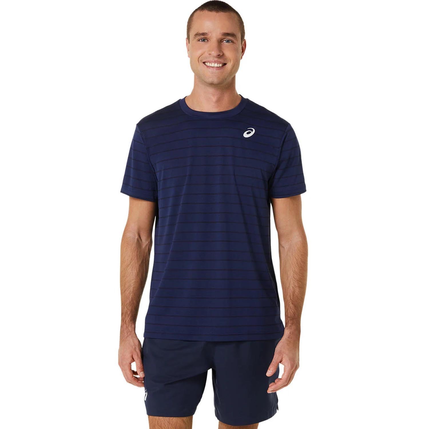 Asics Court Stripe Erkek Tenis Tişörtü - Renkli - 1