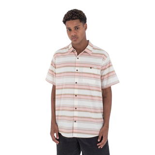 Hurley OAO Lido Stripe SS Erkek Beyaz Gömlek