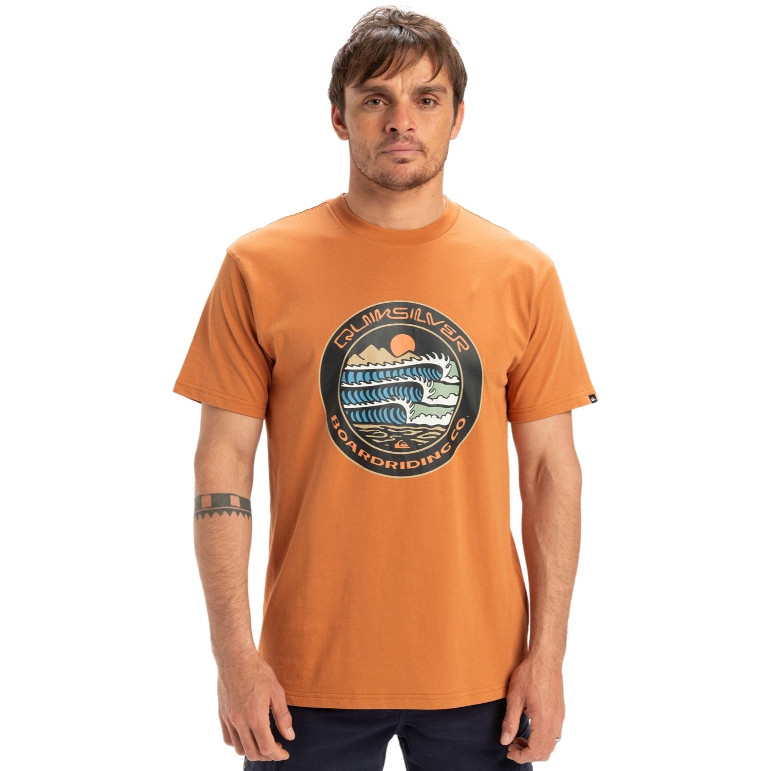 Quiksilver Ev Three Seas Erkek Kırmızı Tişört - Kiremit - 1