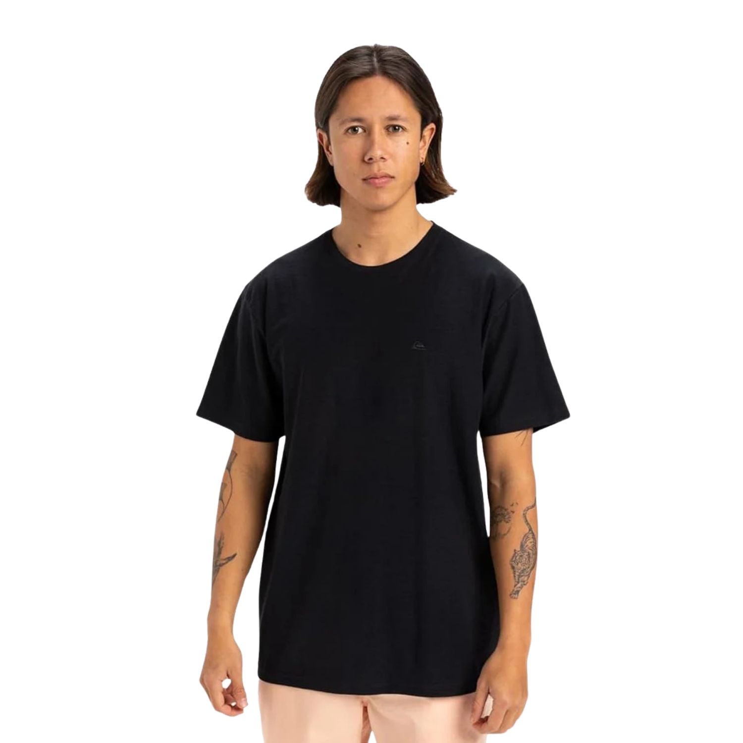 Quiksilver Slub Roundneck Erkek Siyah Tişört - Siyah - 1