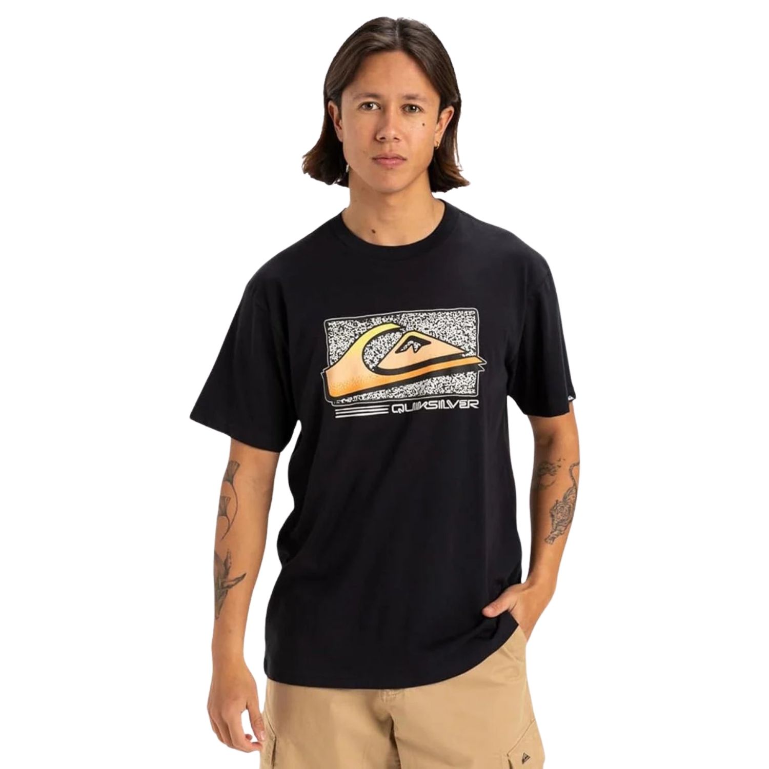 Quiksilver Retro Fade Erkek Siyah Tişört - Siyah - 1