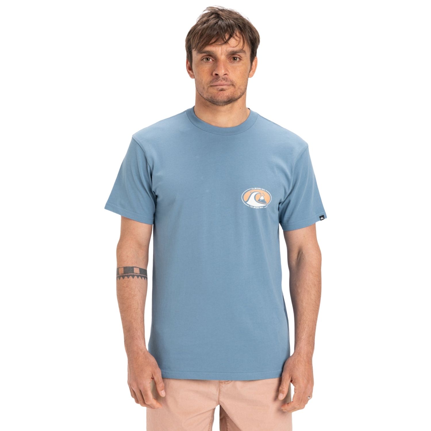 Quiksilver Ev Flower Chaos Erkek Mavi Tişört - Mavi - 1