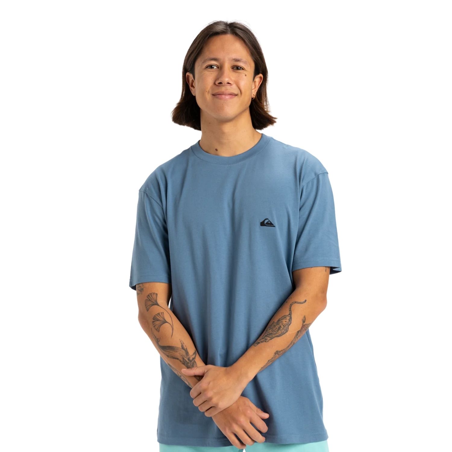 Quiksilver Basic Young Erkek Mavi Tişört - Mavi - 1