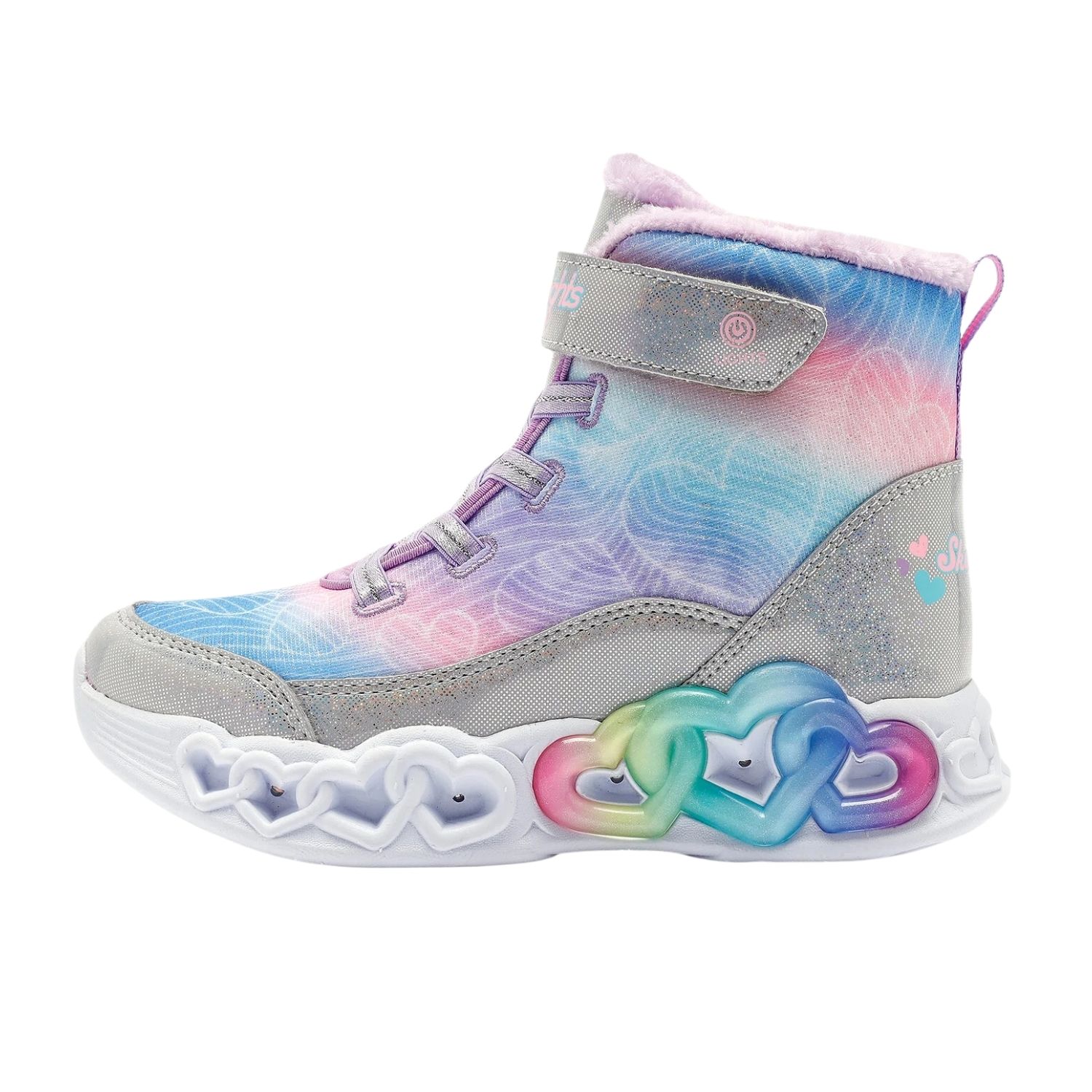 Skechers Infinite Heart Lights Kız Çocuk Gri Bot - Renkli - 1