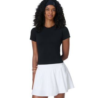Sweaty Betty Athlete Crop Seamless Workout Kadın Siyah Tişört