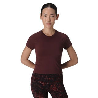 Sweaty Betty Athlete Crop Seamless Workout Kadın Kırmızı Tişört