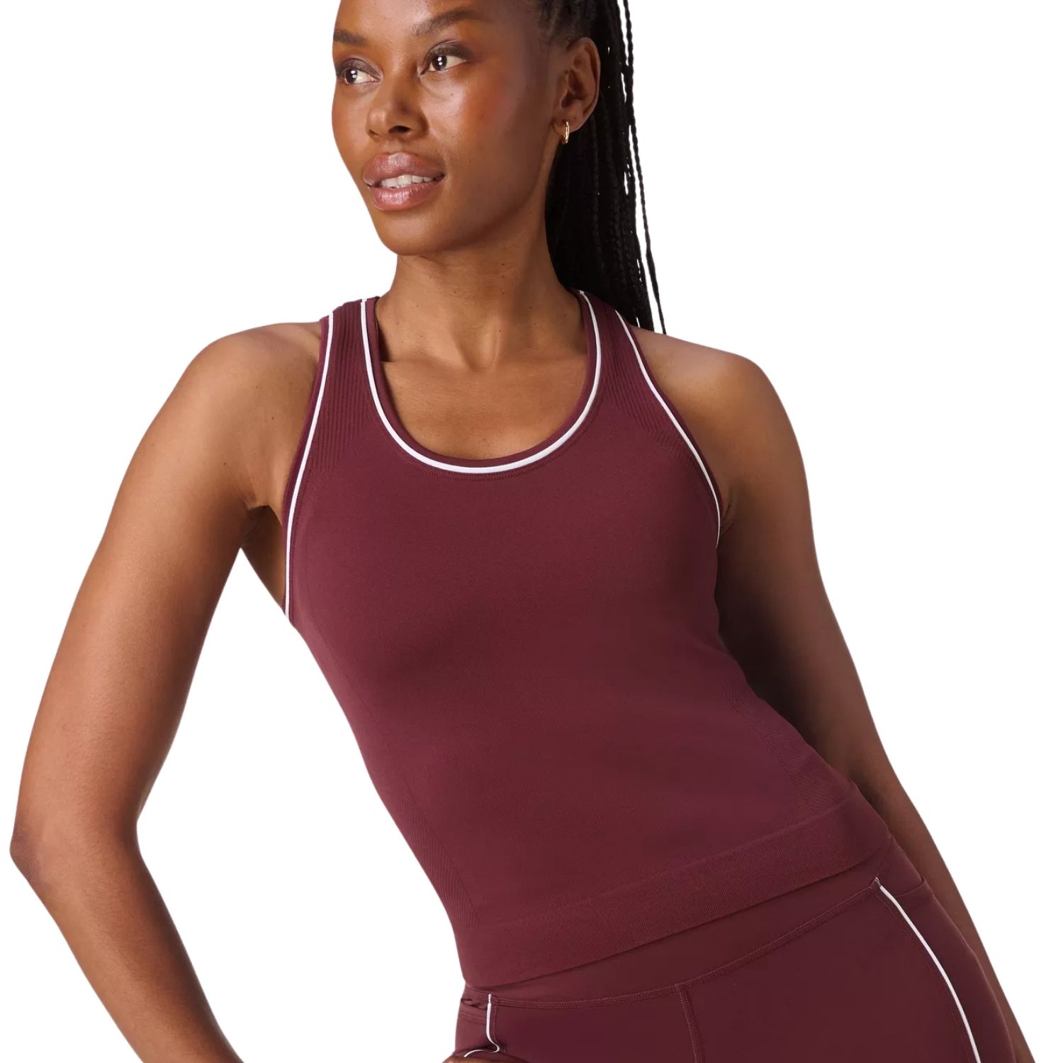 Sweaty Betty Athlete Crop Seamless Workout Kadın Kırmızı Tişört -  - 1